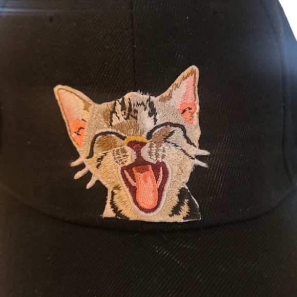 Yawning Cat Baseball Cap - Picture 2 of 5